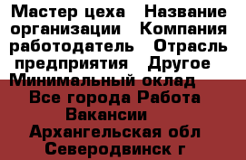 Мастер цеха › Название организации ­ Компания-работодатель › Отрасль предприятия ­ Другое › Минимальный оклад ­ 1 - Все города Работа » Вакансии   . Архангельская обл.,Северодвинск г.